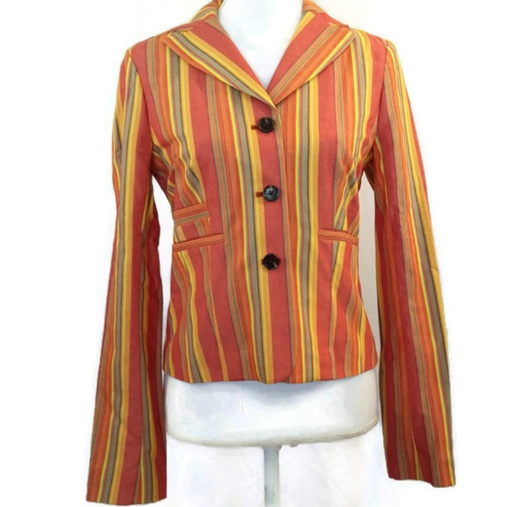 Tommy Hillfiger Size 2 Stripe Button Front Blazer